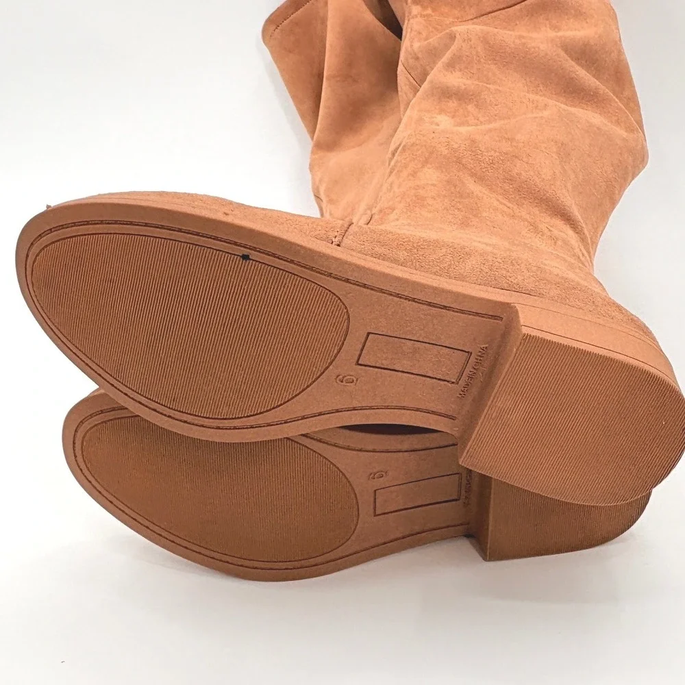 rue21 Dakota-20L Tan Faux Suede Over the Knee Flat Boots Women Size 6